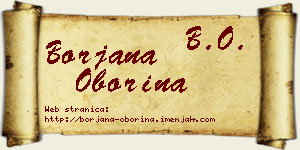 Borjana Oborina vizit kartica